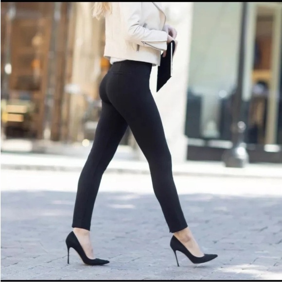 SPANX The Perfect Back Skinny Pull On Dress Pants Black ponte ankle pant sz m - Picture 2 of 8